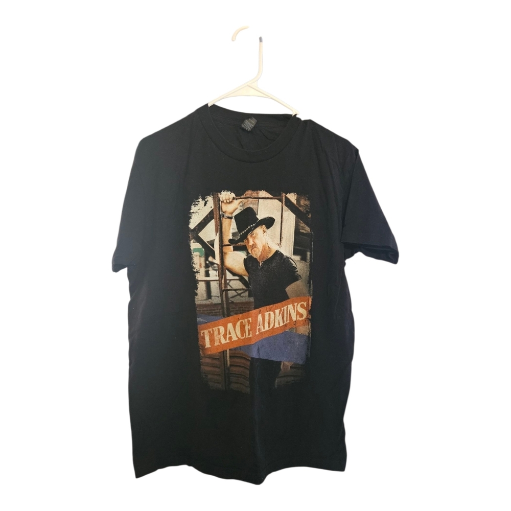 Trace Adkins Music Tour T-Shirt Concert T-Shirt Double Sided Size L Black